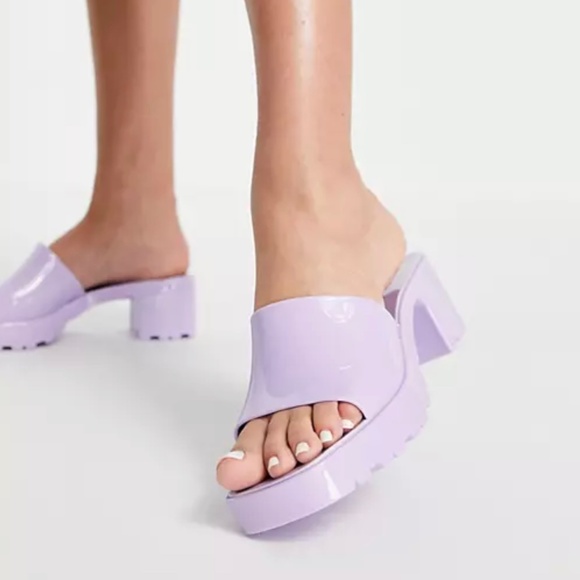 jelly heeled mules